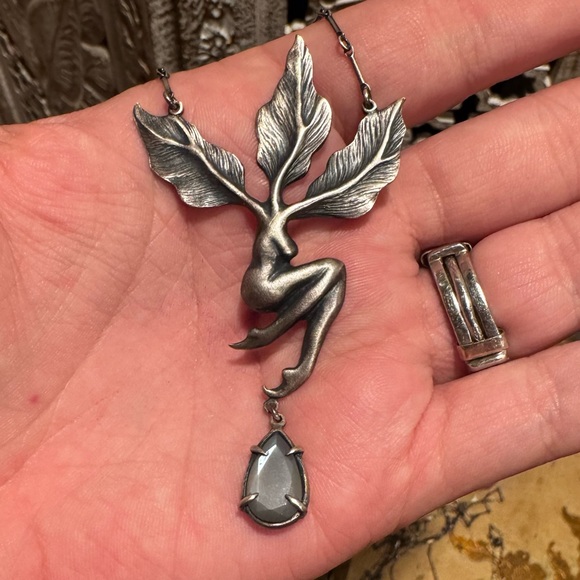 Blood Milk Jewelry - Blood milk mamdagora necklace with grey moonstone